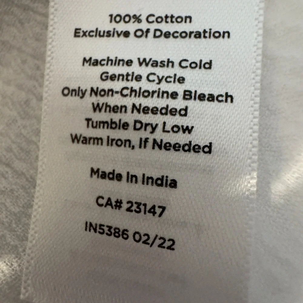 Talbots Gauze Cotton Embroidered Blouse White Blue Boho Peasant Cottagecore PM - Picture 6 of 8